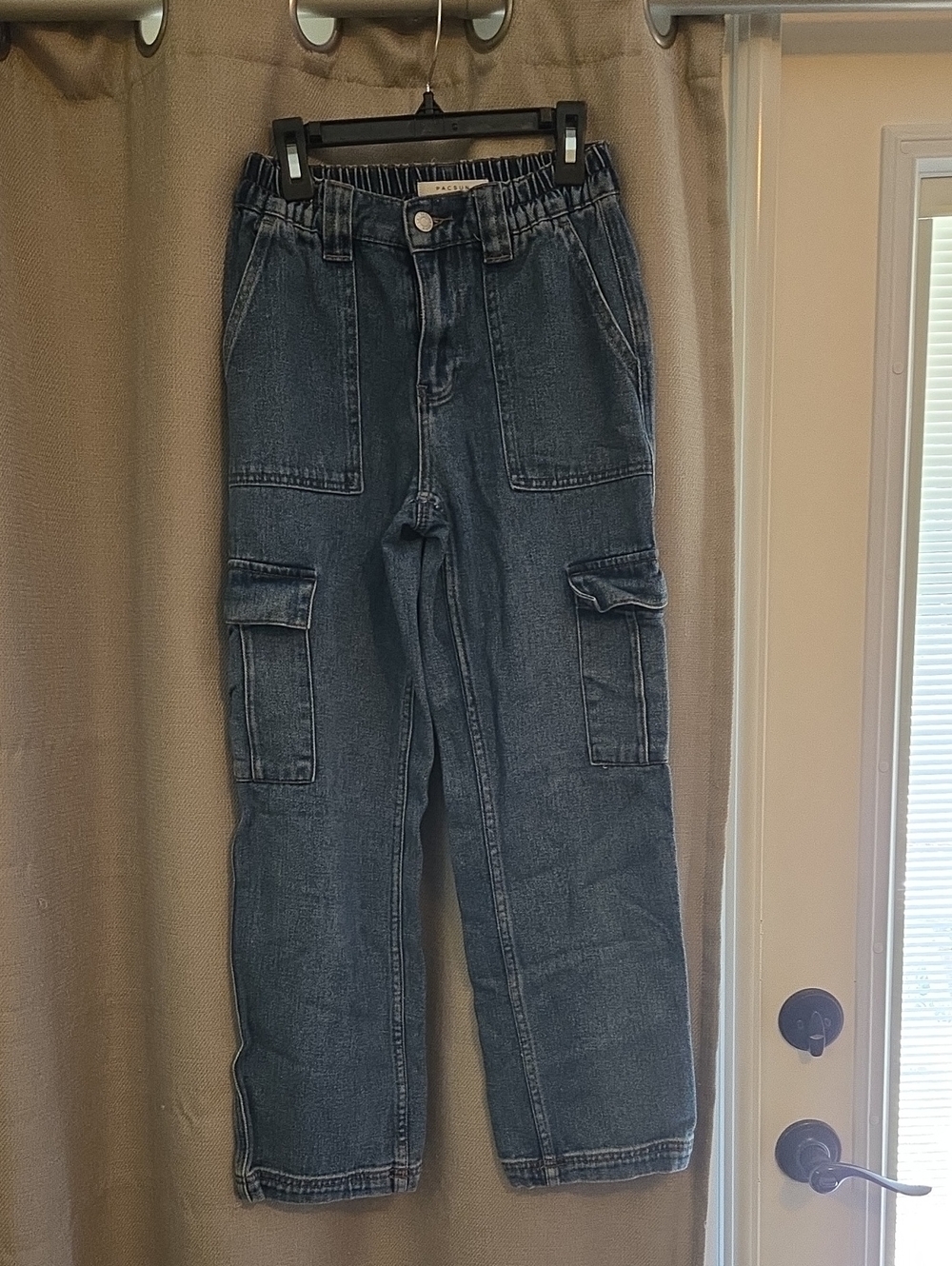 PacSun Blue Denim Utility Jeans with Brass Button